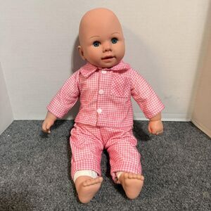Kingstate Baby Doll 17 Inch Soft Body Blue Eyes Pink Gingham Pajamas Outfit
